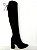 Bota preta couro nobuck over the knee - Imagem 1