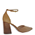 Scarpin caramelo couro salto bloco - Imagem 3