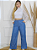Calça Jeans Feminina Pantalona Wide Leg com Elástico na Cintura e Bolso na Frente - Imagem 3