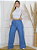 Calça Jeans Feminina Pantalona Wide Leg com Elástico na Cintura e Bolso na Frente - Imagem 1