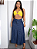 saia jeans longa rodada evangélica feminina C/ bolsos fechamento em botões - Imagem 4