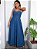 vestido jeans de alcinha feminina soltinho com lastex nas costas comprido longo - Imagem 1
