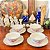 Conjunto com 4 xícaras de chá em porcelana Real. - Imagem 1