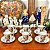Conjunto com 6 xícaras de café em porcelana. - Imagem 1