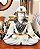 Escultura de Samurai em porcelana branca. - Imagem 4