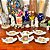 Conjunto 6 suportes para chá em porcelana. - Imagem 1