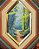 Quadro de bosque em tela com moldura hexagonal. - Imagem 3