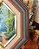 Quadro de bosque em tela com moldura hexagonal. - Imagem 4