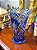 Antigo Vaso de Cristal Azul Lapidado. - Imagem 2
