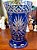 Antigo Vaso de Cristal Azul Lapidado. - Imagem 4