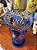 Antigo Vaso de Cristal Azul Lapidado. - Imagem 5