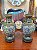 Par de Vasos Cloisonné com Base em madeira trabalhada. - Imagem 1