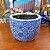 Cachepot Antigo craquelado Azul e Branco. - Imagem 1