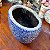 Cachepot Antigo craquelado Azul e Branco. - Imagem 5