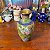 Vaso em Cloisonné - Decoração Floral de Peônias e Fundo Amarelo - Imagem 1