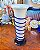 Vaso Solitário em Vidro Leitoso com Espiral Azul Cobalto. Anos 60. - Imagem 3