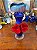 Vaso Solitário em Vidro Artístico Estilo Murano Azul com Flores. - Imagem 1