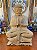 Escultura de Buda Madeira em Postura de Meditação sobre Base de Lótus. - Imagem 1