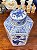 Potiche Hexagonal em Porcelana Oriental Azul e Branca. - Imagem 4