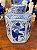 Potiche Hexagonal em Porcelana Oriental Azul e Branca. - Imagem 5