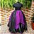Saia lenços tule/glitter preto com roxo - Imagem 1