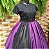 Saia lenços tule/glitter preto com roxo - Imagem 2