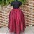 Saia tule/glitter prata com forro vermelho - Imagem 1