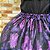 Saia tule/glitter preto com forro preto estampado lilás/roxo - Imagem 2