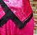 Conjunto pano de cabeça + pano da costa preto com rosa/pink - Imagem 2