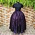 Saia tule/glitter com forro estampado preto e roxo - Imagem 1