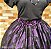 Saia tule/glitter com forro estampado preto e roxo - Imagem 2