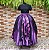 Saia lenços estampado/tule glitter - forro roxo - Imagem 1