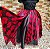Saia lenços estampado preto/vermelho escuro - Imagem 4