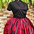 Saia lenços estampado preto/vermelho escuro - Imagem 2