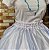 Saia tule/glitter azul bebe com forro branco - Imagem 2