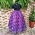 Saia tule/glitter roxo/lilás com forro estampado - Imagem 1