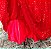 Saia tule/paetê vermelho com forro vermelho - Imagem 5