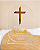 Lembrancinha de Batizado Personalizada – Display em Acrílico com Cruz Dourada e Nome - Imagem 1