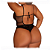 Body Delícias Arrastão com Renda e Cinta Liga - Plus Size - Imagem 3