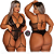 Body Delícias Arrastão com Renda e Cinta Liga - Plus Size - Imagem 1