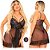 Camisola Sensual de Renda Sem Bojo com Transparência e Poá - Imagem 1