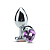Plug Anal de Metal Cromado Médio com Joia Coração Cores Variadas - Imagem 3