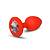 Plug Anal em Silicone Pequeno - Vermelho com Joia Transparente - Imagem 1