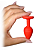 Plug Anal em Silicone Pequeno - Vermelho com Joia Transparente - Imagem 2