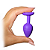 Plug Anal em Silicone Pequeno - Roxo com Joia Rosa - Imagem 2