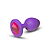 Plug Anal em Silicone Pequeno - Roxo com Joia Rosa - Imagem 1