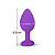 Plug Anal em Silicone Médio Roxo com Joia Coração Rosa - Imagem 3