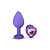 Plug Anal em Silicone Médio Roxo com Joia Coração Rosa - Imagem 2