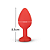 Plug Anal em Silicone Médio Vermelho com Joia Coração Transparente - Imagem 3