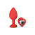 Plug Anal em Silicone Médio Vermelho com Joia Coração Transparente - Imagem 2
